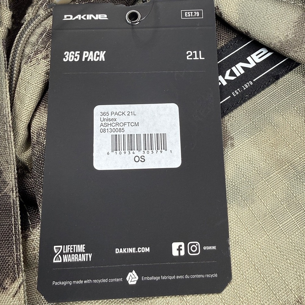 Dakine 365 Pack / Backpack - NWT 21L Ashcroft Camo - #44489 - Picture 3 of 3